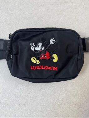 lululemon athletica Black Belt Bag with Mickey Embroidery